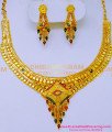 NLC1593 - Real Gold Look Forming Enamel Necklace Set Online