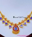 NLC1601 - Gold Plated Ruby Stone with Palakka Mala Designs