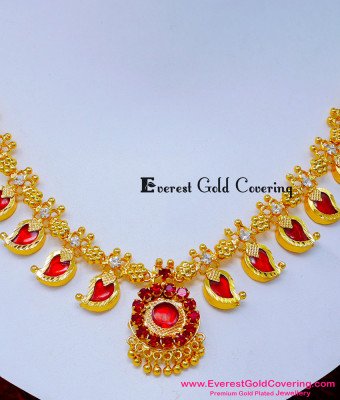 NLC1604 - Kerala Jewellery Design Red Mango Palakka Mala Online