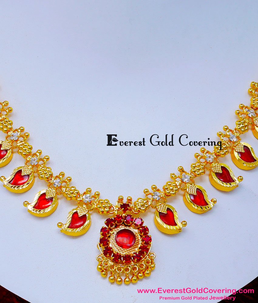 NLC1604 - Kerala Jewellery Design Red Mango Palakka Mala Online