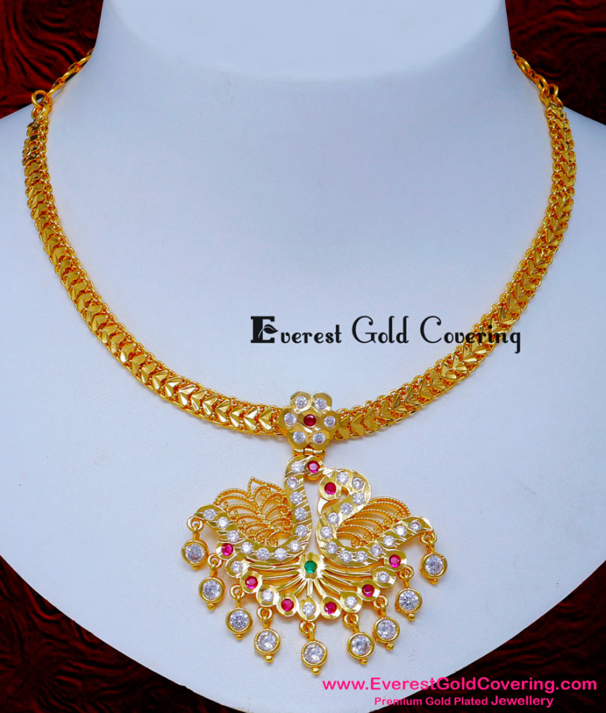 NLC1613 - Attractive Swan Design Impon Attigai Necklace Online