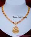NLC1614 - Latest Impon White and Ruby Gold Necklace Designs