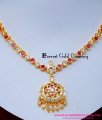 NLC1614 - Latest Impon White and Ruby Gold Necklace Designs