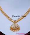 NLC1615 - Impon Wedding White Stone Gold Necklace Designs