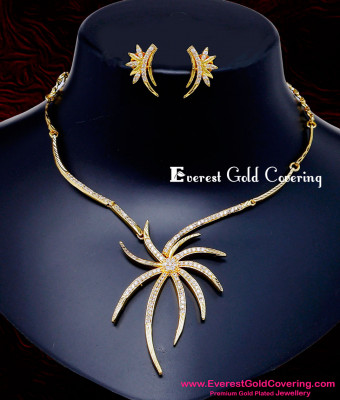 NLC1621 - Unique American Diamond Jewellery Set for Wedding