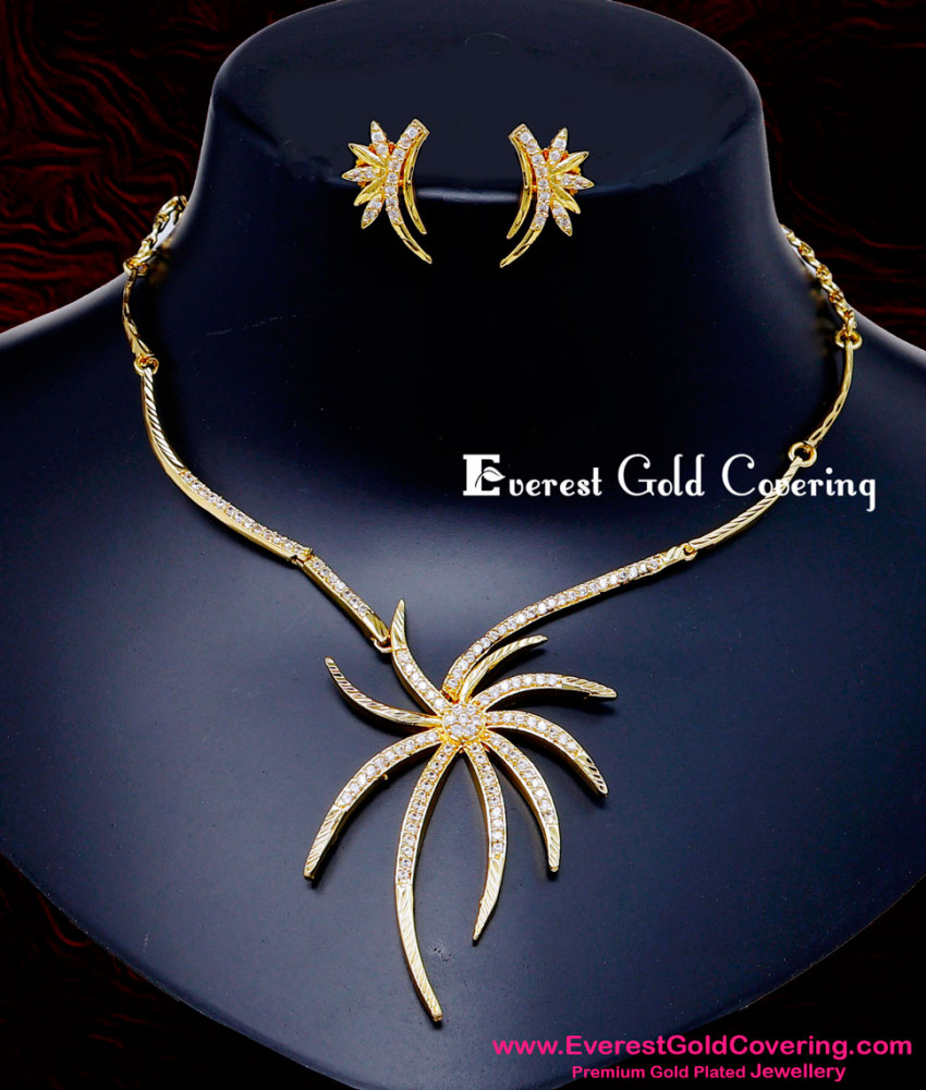 NLC1621 - Unique American Diamond Jewellery Set for Wedding