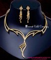 NLC1622 - Simple Modern Diamond Necklace Designs with Earrings