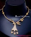 NLC1623 - Latest 1 Gram Gold Plated White Stone Necklace Design