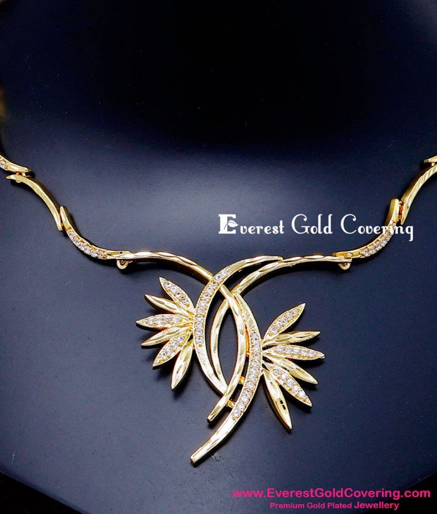 NLC1624 - New Party Wear Unique Simple Diamond Necklace Designs