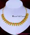 NLC1627 - Latest leaf model stone necklace 1 gram gold jewelry