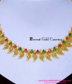NLC1627 - Latest leaf model stone necklace 1 gram gold jewelry