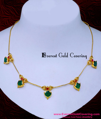 NLC1628 - Latest Light Weight Ruby Stone Palakka Necklace Design