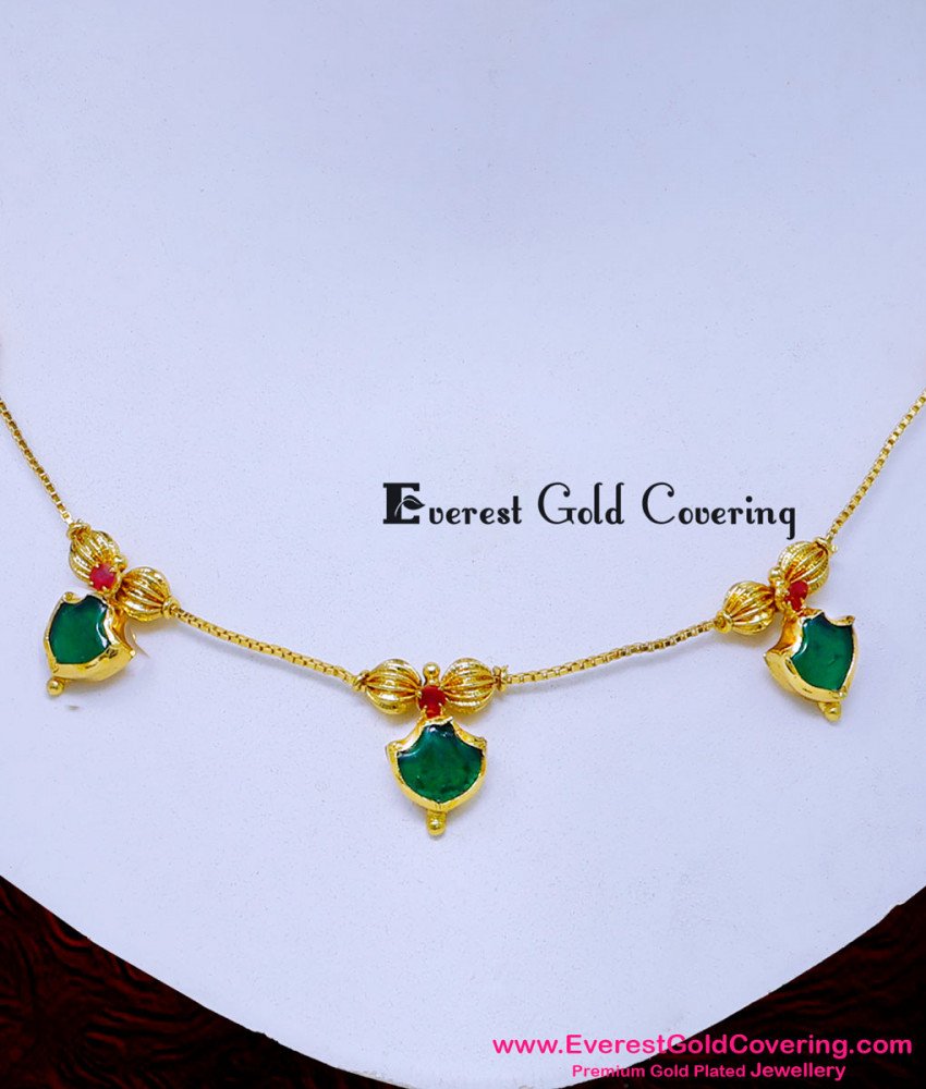 NLC1628 - Latest Light Weight Ruby Stone Palakka Necklace Design