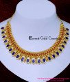NLC1629 - Kerala Wedding Ruby Stone Blue Nagapadam Necklace
