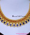 NLC1629 - Kerala Wedding Ruby Stone Blue Nagapadam Necklace