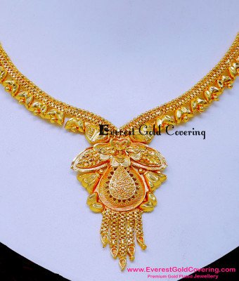 NLC1632 - Gold Plated Simple Gold Necklace Patterns for Wedding