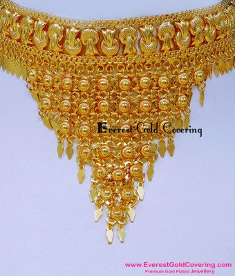 NLC1634 - Bridal Wedding Elekkathali Gold Small Necklace Designs