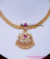 NLC1636 - Latest Ruby White Stone Impon Jewellery Necklace