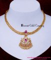 NLC1636 - Latest Ruby White Stone Impon Jewellery Necklace