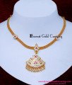 NLC1638 - Traditional Gold Like Impon Attigai Stone Necklace