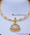 NLC1640 - Traditional White and Ruby Stone Old Attigai Design