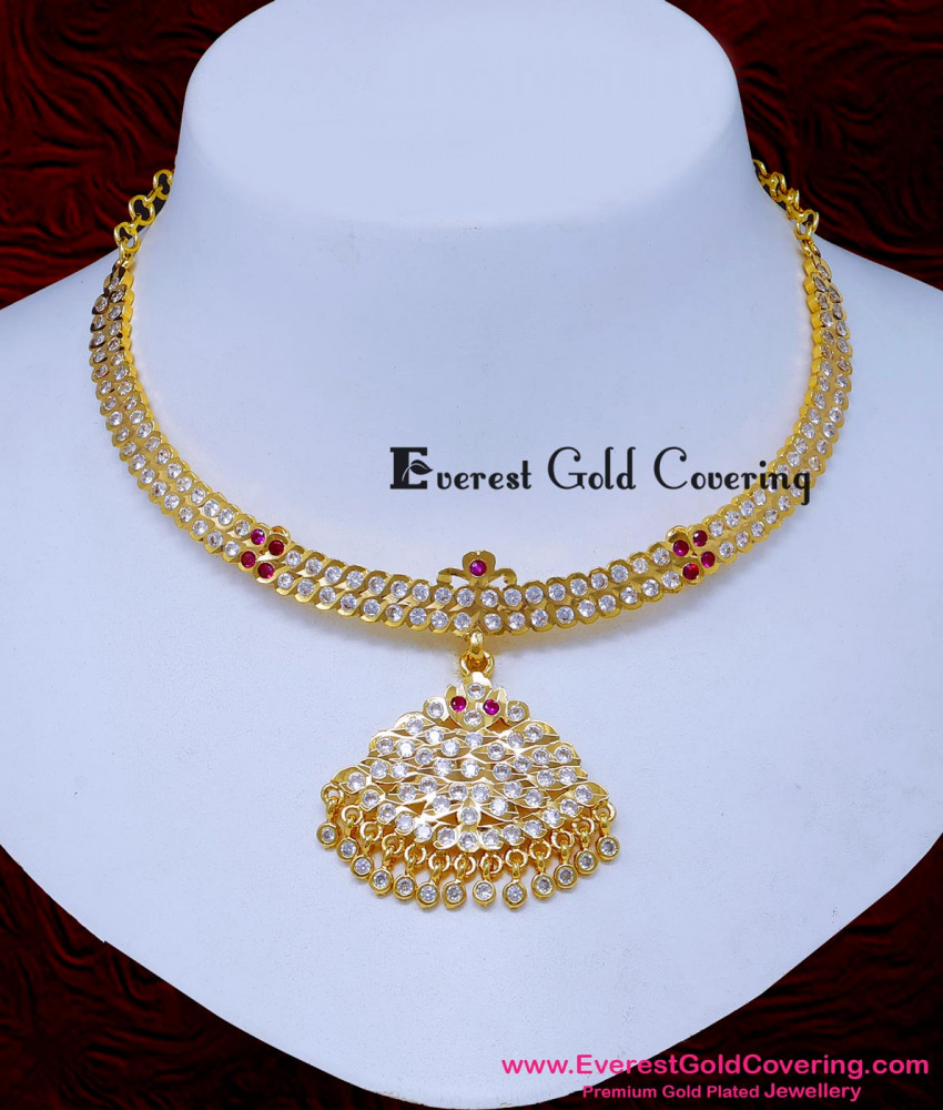NLC1641 - Impon Traditional Old Model Attigai Necklace Designs
