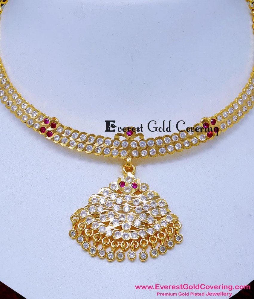 NLC1641 - Impon Traditional Old Model Attigai Necklace Designs