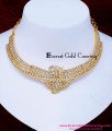 NLC1646 - Gold Look White Stone Mango Design Attigai Necklace 