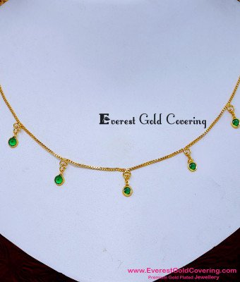 NLC1648 - New Model Green Stone Drop Necklace Designs Artificial
