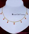 NLC1649 - Latest Light Weight Simple Red Stone Drop Necklace