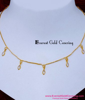 NLC1652 - Elegant Light Weight White Stone Necklace Designs