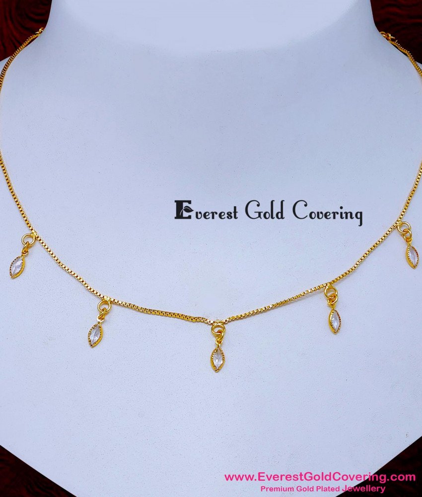 NLC1652 - Elegant Light Weight White Stone Necklace Designs