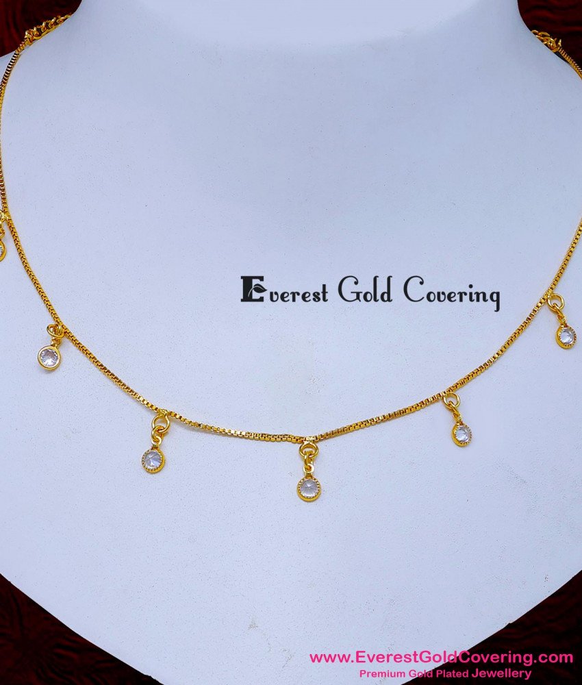 NLC1653 - Unique Simple White Stone Western Necklace Designs