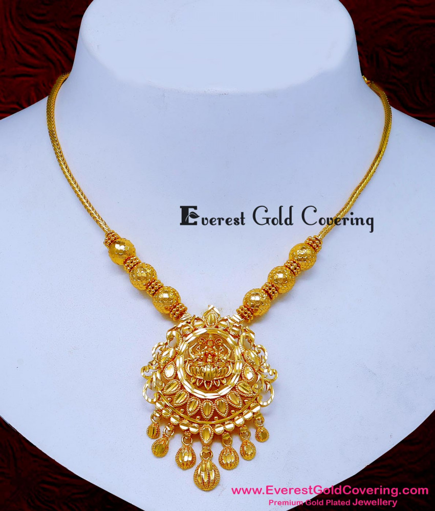 NLC1655 - Trendy Lakshmi Necklace Gold Like Imitation Jewellery
