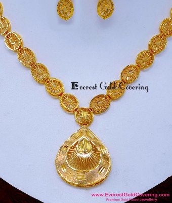 NLC1657 - Modern Dubai Jewelry Necklace Designs Gold New Model