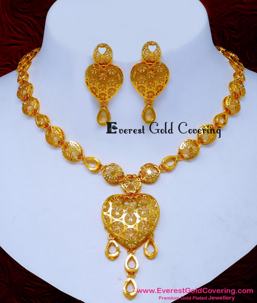NLC1659 - Latest Light Weight Dubai Gold Necklace Design Online