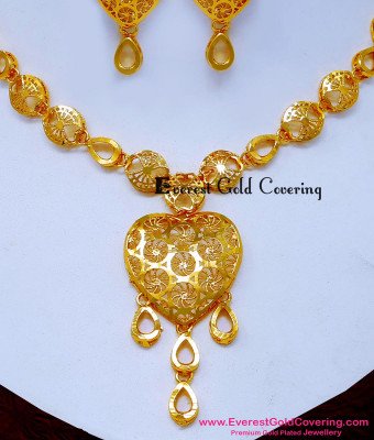 NLC1659 - Latest Light Weight Dubai Gold Necklace Design Online