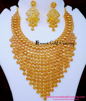NLC1661 - Grand Look Heavy Arabic Jewellery Big Necklace for Wedding