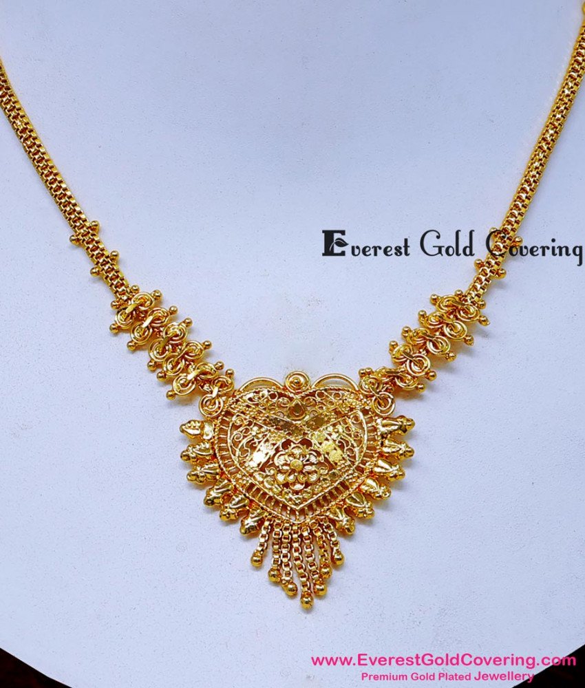 NLC1672 - 1 Gram Gold Plated Simple Lightweight Gold Necklace