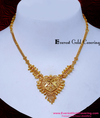 NLC1672 - 1 Gram Gold Plated Simple Lightweight Gold Necklace