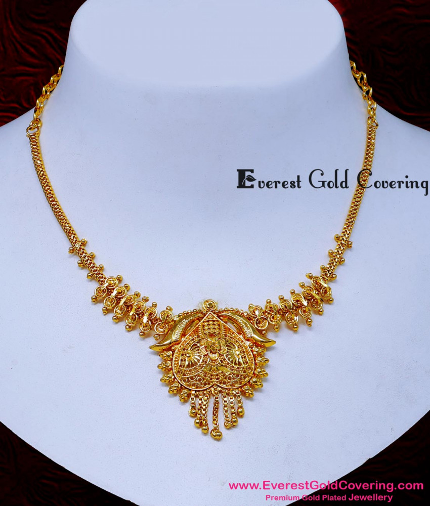 NLC1674 - Light Weight Daily Wear Necklace Gold Plated Jewellery