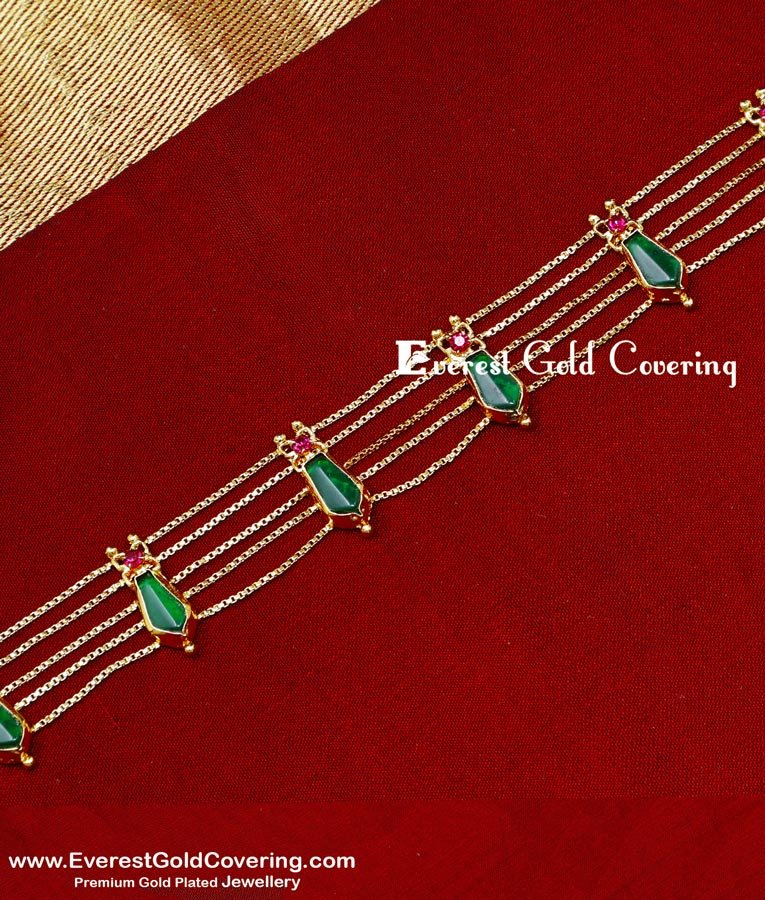 NLC1682 - Traditional Kerala Green Nagapadam Choker Necklace