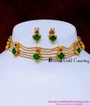NLC1684 - Latest Bridal Wear Palakka Choker Necklace Gold Design