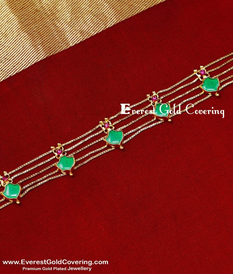 NLC1684 - Latest Bridal Wear Palakka Choker Necklace Gold Design