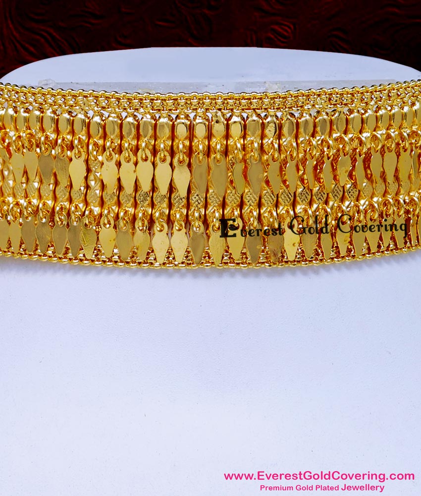 NLC1685 - Kerala Gold Like 2 Line Elakkathali Choker Necklace Online