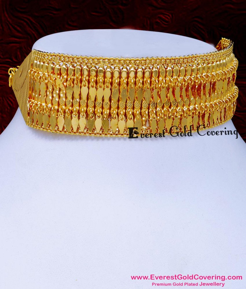 NLC1685 - Kerala Gold Like 2 Line Elakkathali Choker Necklace Online