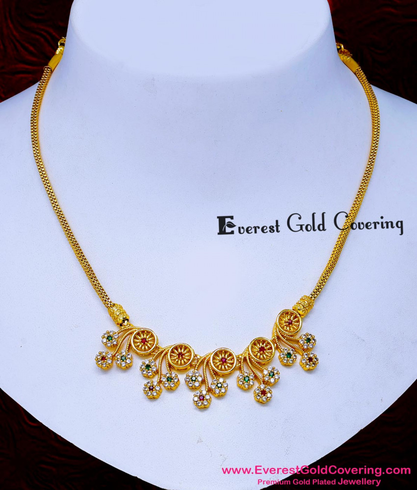NLC1693 - Latest Stone Pendant Office Wear Necklace Light Weight