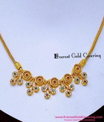 NLC1693 - Latest Stone Pendant Office Wear Necklace Light Weight