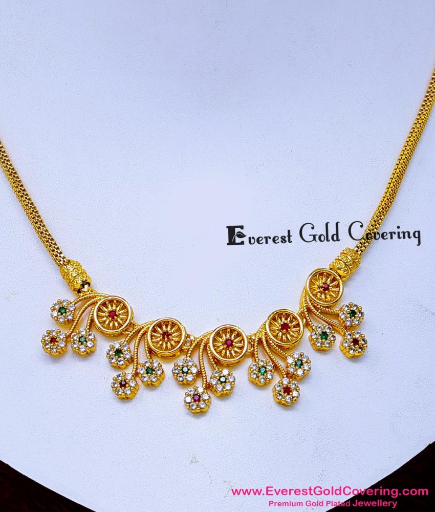NLC1693 - Latest Stone Pendant Office Wear Necklace Light Weight