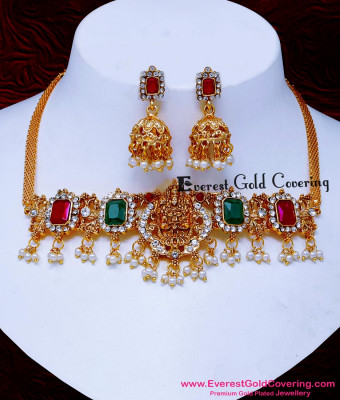NLC1705 - New Model Multi Stone Antique Choker Necklace Set